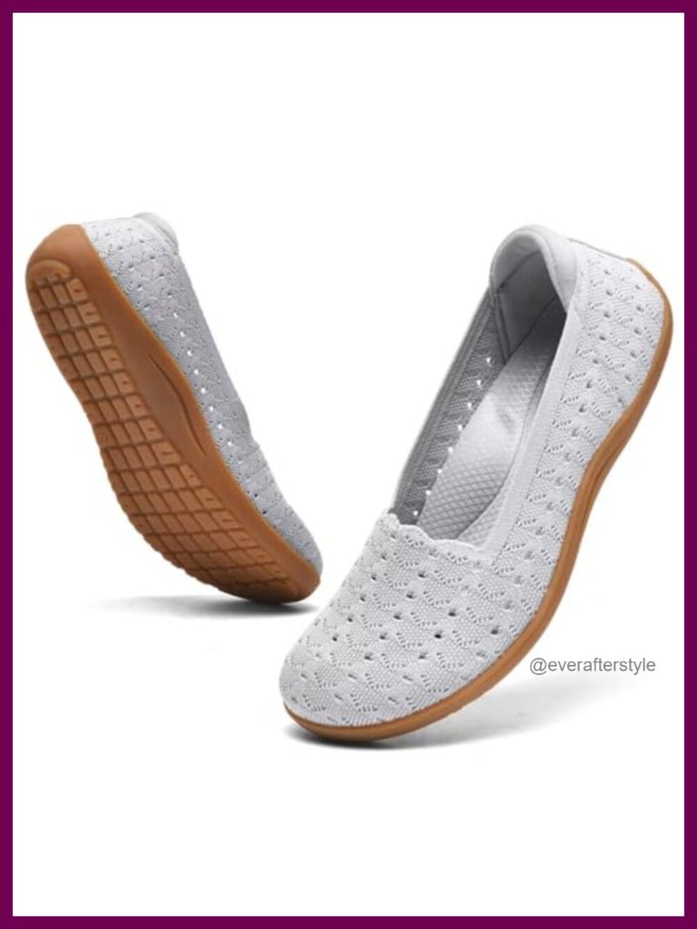 Wide Toe Box Flats Women Knit Ballet Walking Shoes Arch Support